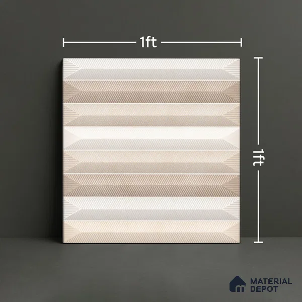 Faux Subway  Tile TL 07243 Crayon 5001 Luster 1 ft x 1 ft Ceramic Matte Finish - 9 mm |Random 4 | 2 mm Spacer is Mandatory | Please Expect a Slight Variation of Pattern (Sample)